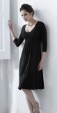 Mothers en Vogue 3/4 Sleeve Wrap Dress Black